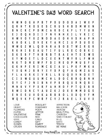 Hard V-Day wordsearch puzzle 4