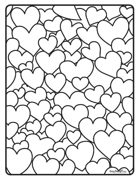 Bunch of hearts for coloring