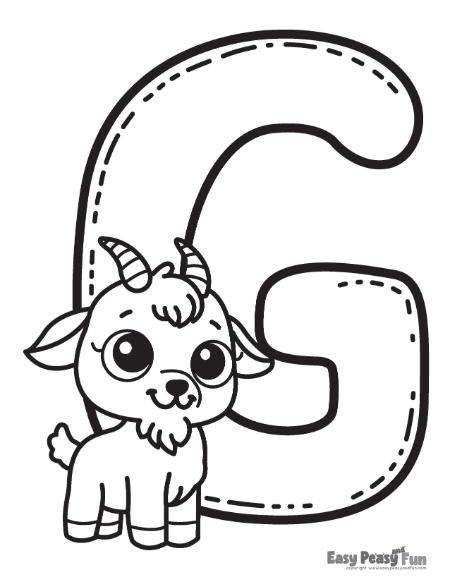 Letter G coloring page