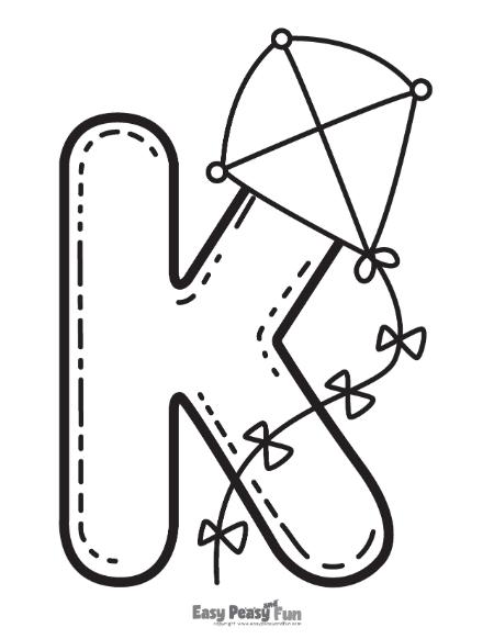 Letter K coloring page