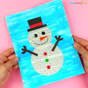 Newspaper Snowman Art for Kids