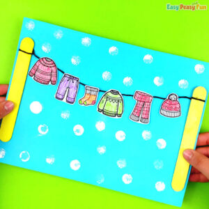 Paper Clothesline Winter Craft