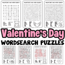Free Printable Valentine’s Day Wordsearch Puzzles