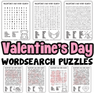 Printable Valentines Day Wordsearch Puzzles