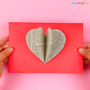 Valentines Day Newspaper Heart Card