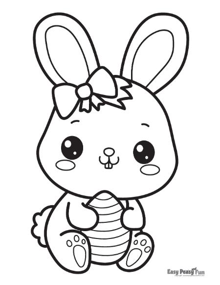 Cute Easter bunny illustration to color.