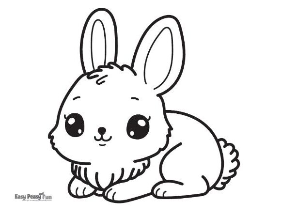 Easy bunny picture to color.