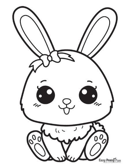 Easy bunny image to color.