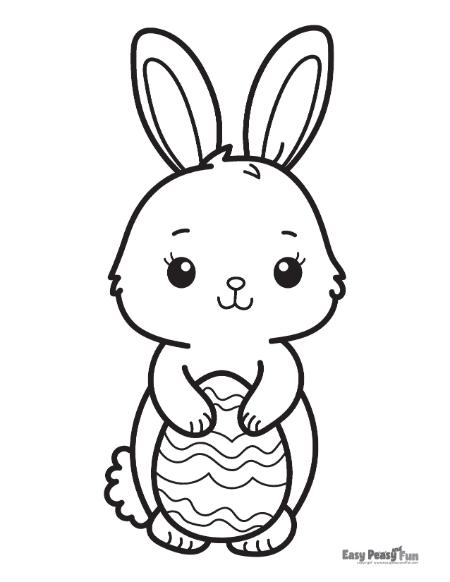 Easy Easter bunny illustration to color.