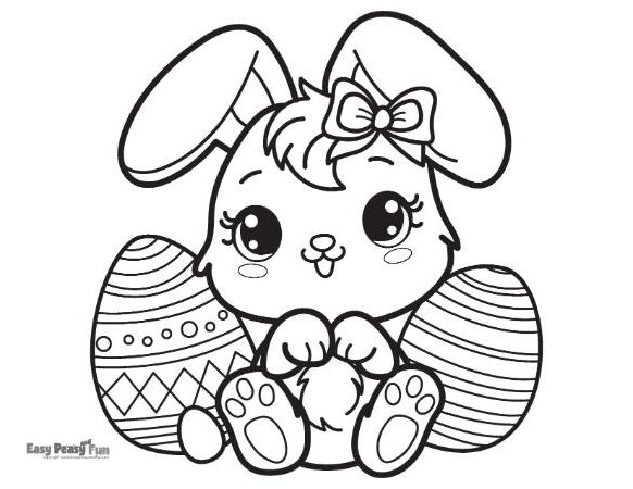 Easter bunny picture to color.