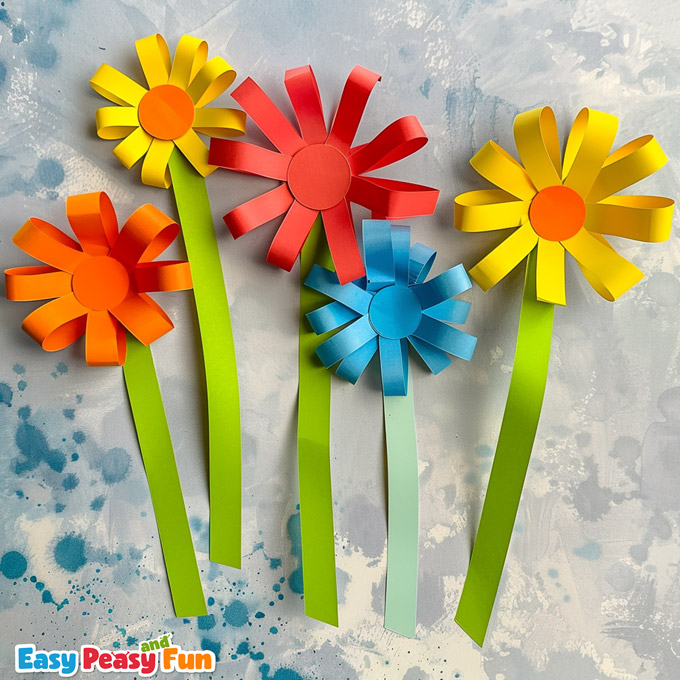 Easy Paper Flower Craft Idea for Kids