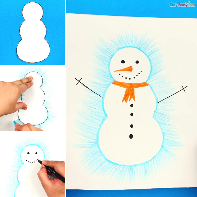 Easy Snowman Silhouette Art Idea