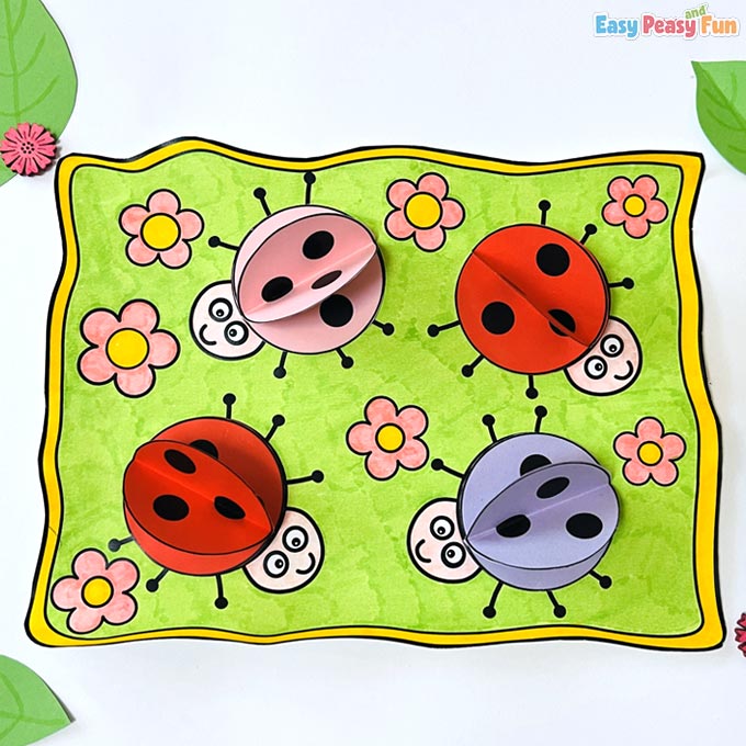 Paper Ladybug Spring Craft