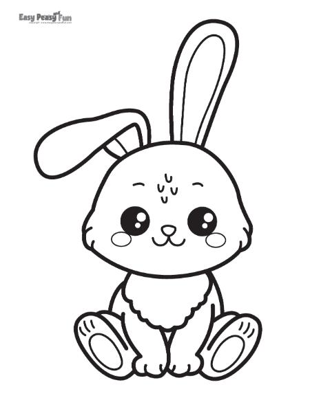 Easy bunny coloring sheet.