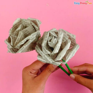 Rose Newspaper Art