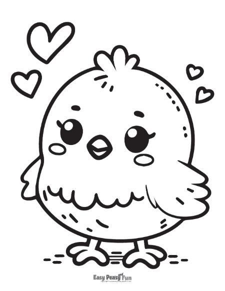 Adorable easy to color chick.