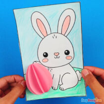 3D Easter Bunny Coloring Page