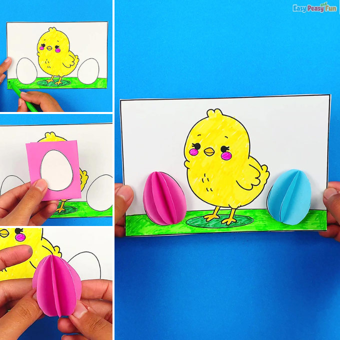 Easter Chick Coloring Page Craft Idea
