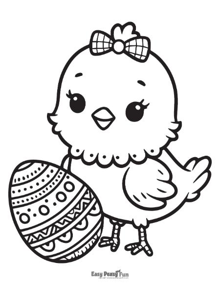 Easer chick and eggs to color.