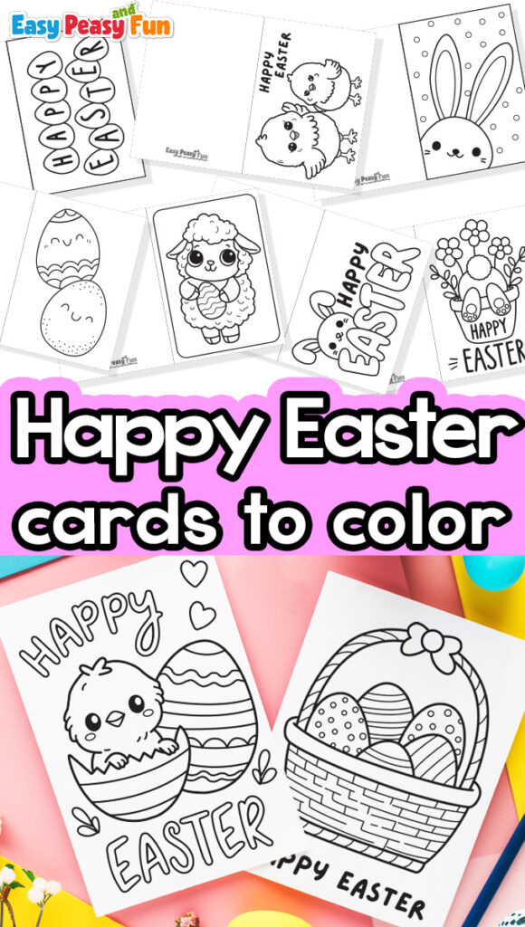 Free Printable Easter Cards to Color