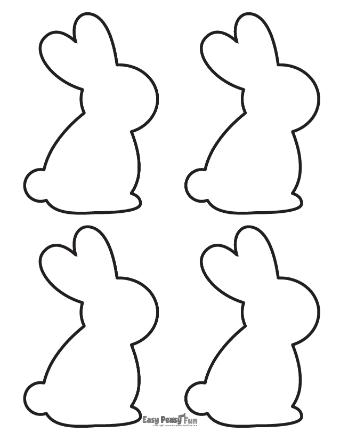 Blank Medium Bunny Outline 9