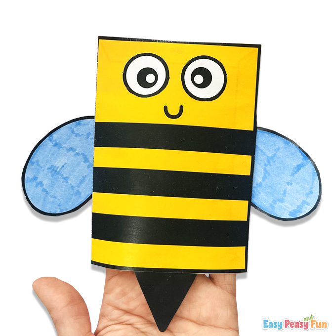 Paper Bee Puppet Craft