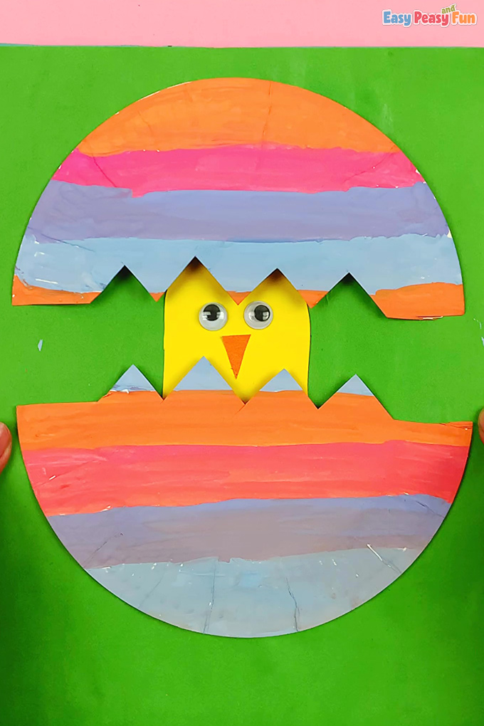 Paper Plate Easter Egg with Hatching Chick Craft