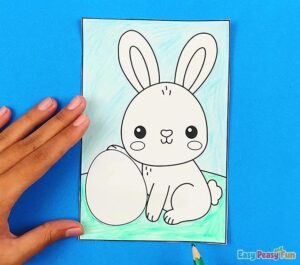 3D Easter Bunny Coloring Page - Easy Peasy and Fun