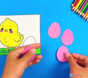 3D Easter Chick Coloring Page - Easy Peasy and Fun