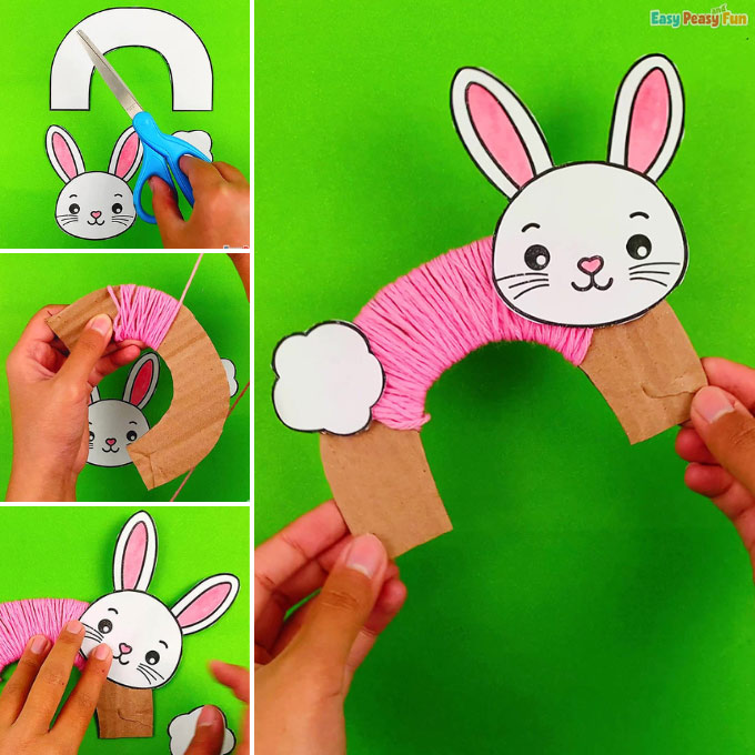 Yarn Wrapped Easter Bunny Craft Idea