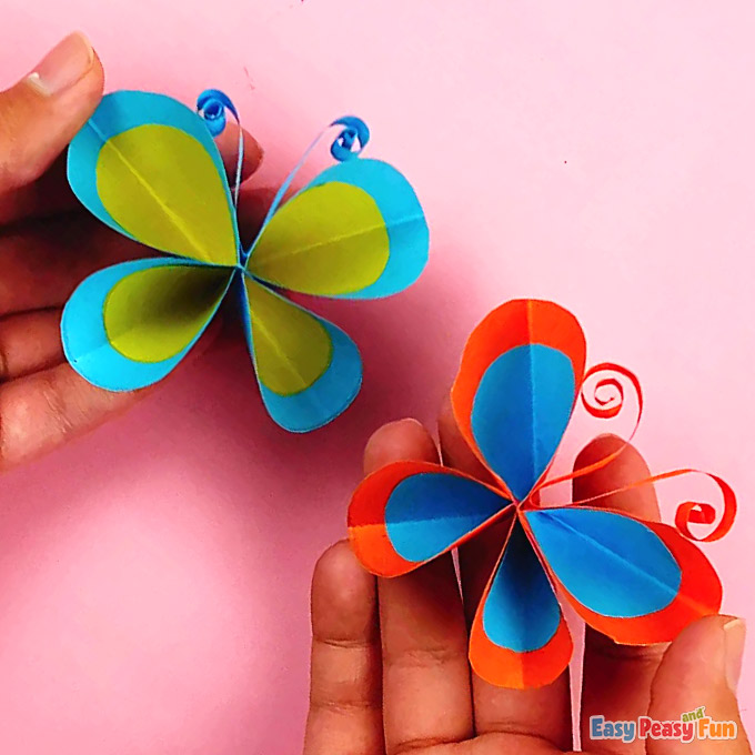 DIY Paper Circle Butterfly Spring Craft