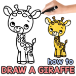 How to Draw a Giraffe – Step by Step Drawing Tutorial - Easy Peasy and Fun