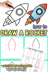 How to Draw a Rocket – Step by Step Drawing Tutorial - Easy Peasy and Fun
