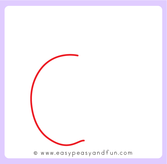 Step 1 - Drawing the left curve of the apple
