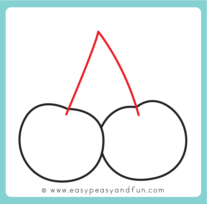 How to Draw Cherries – Step by Step Drawing Tutorial - Easy Peasy and Fun