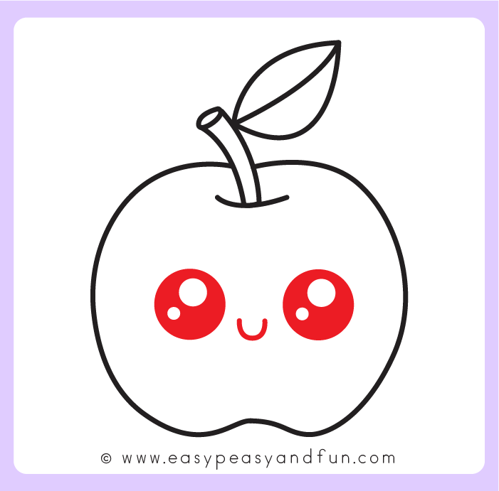 Step 8 - The finished colored apple drawing