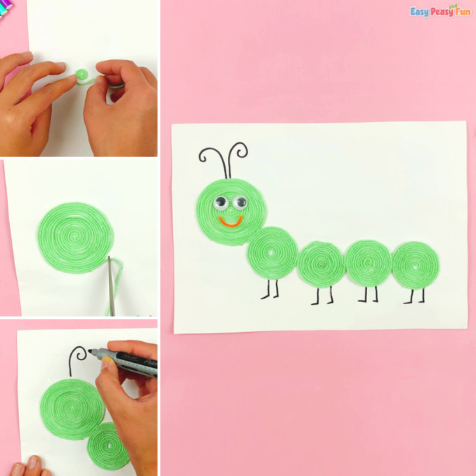 Yarn Caterpillar Craft Idea