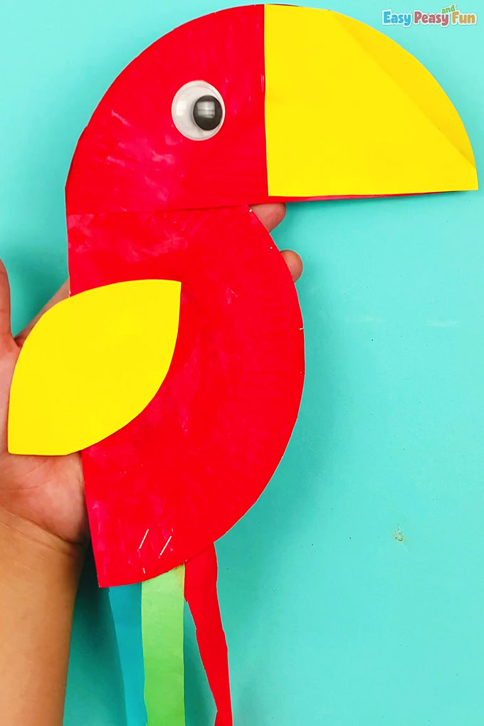 DIY Paper Plate Parrot Craft