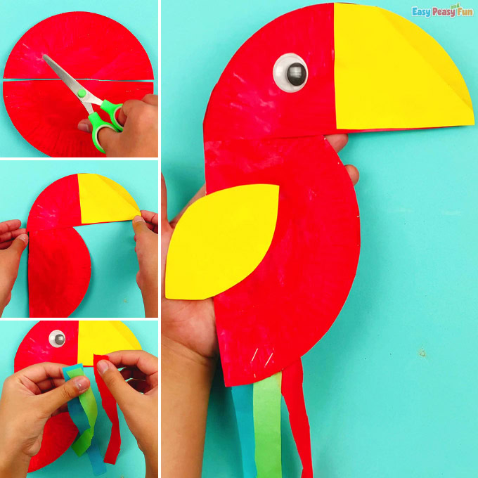 Paper Plate Parrot Craft Idea