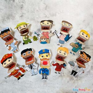 Printable Community Worker Puppets