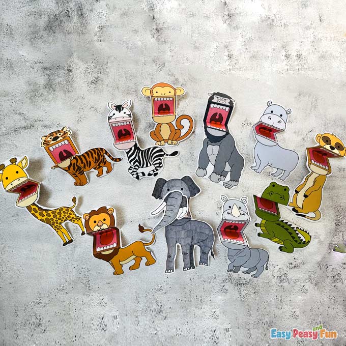 Printable ZOO Animal Puppets