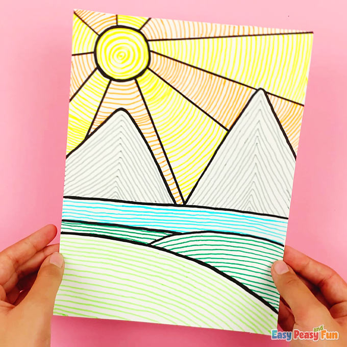 Lineart Landscape Art Easy Peasy And Fun