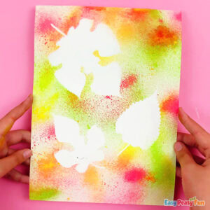 Spray Painting Leaf Art for Kids