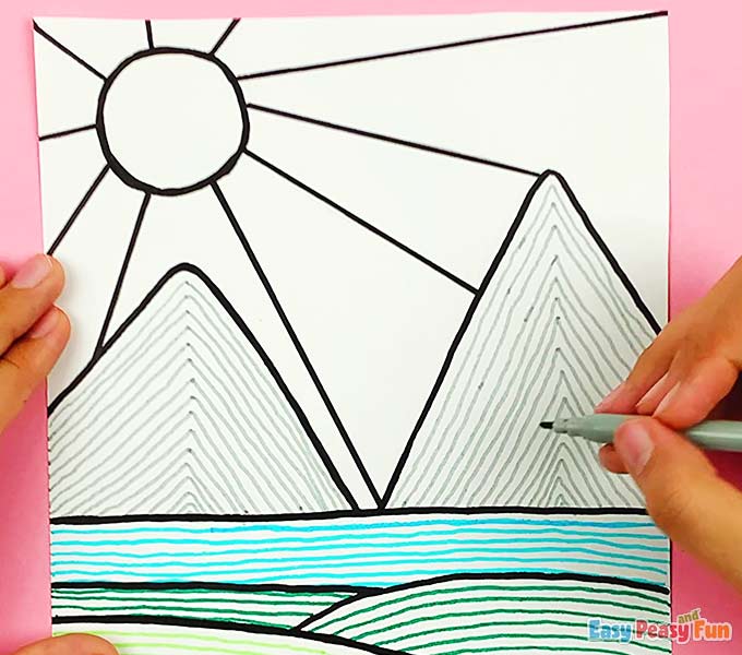 Lineart Landscape Art Easy Peasy And Fun