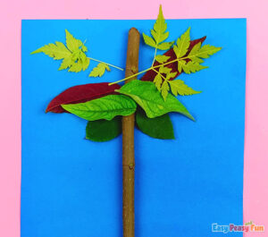 Tree Leave Project Tree Craft with Real Branches and Leaves - Easy Peasy and Fun