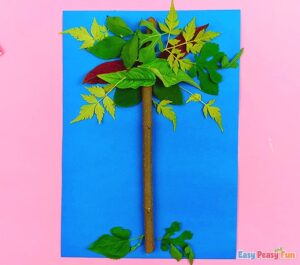 Tree Leave Project Tree Craft with Real Branches and Leaves - Easy Peasy and Fun
