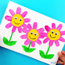 Toilet Paper Roll Flower Painting for Kids