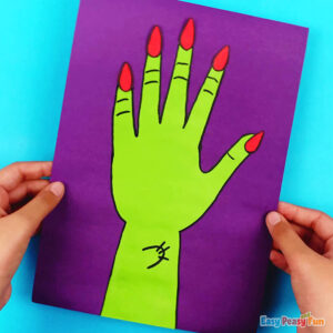 DIY Halloween Handprint Art Witch Hand