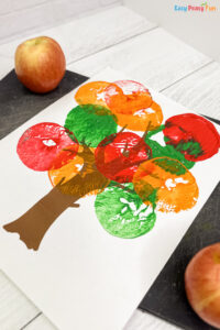 3- Step Apple Stamping Fall Tree Art - Easy Kids DIY - Easy Peasy and Fun