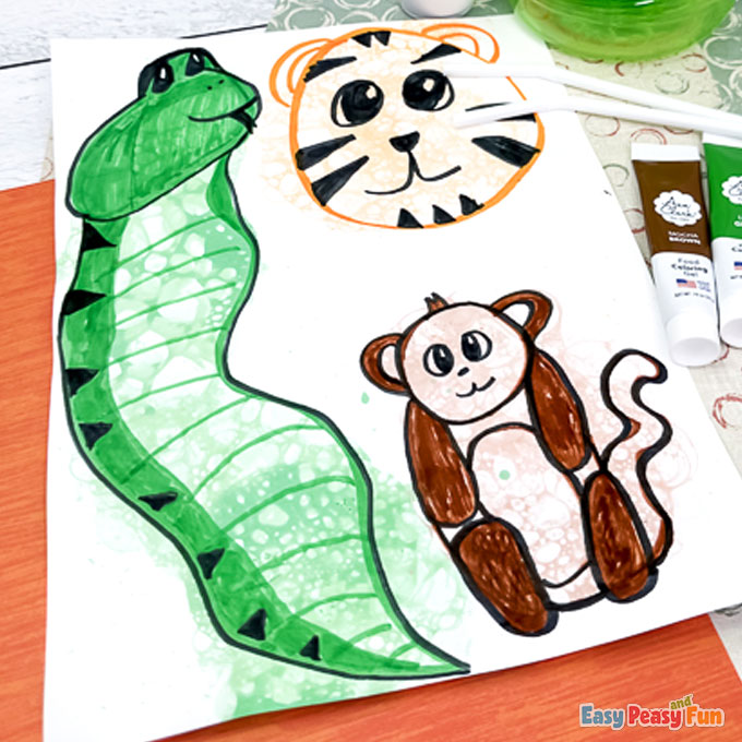 Straw Painting Animals Art
